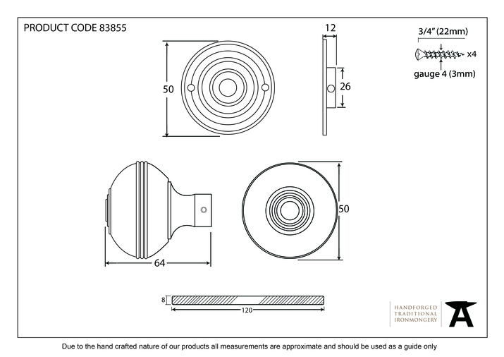 83855 - Polished Nickel 50mm Prestbury Mortice/Rim Knob Set - FTA Image 2