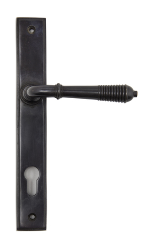 83952 - Aged Bronze Reeded Slimline Lever Espag. Lock Set – FTA Image 1