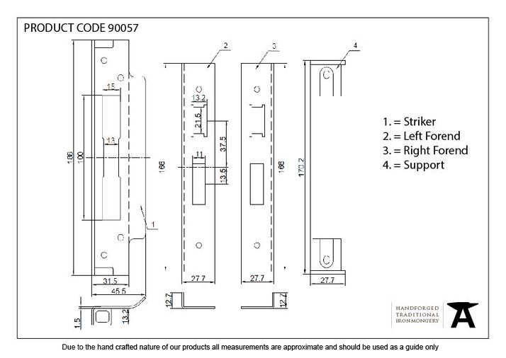 90057 - Black ½'' Euro Sash Lock Rebate Kit - FTA Image 2