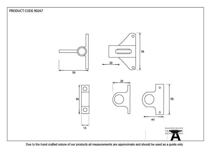 90267 - Lacquered Brass Fanlight Catch + Two Keeps Image 2