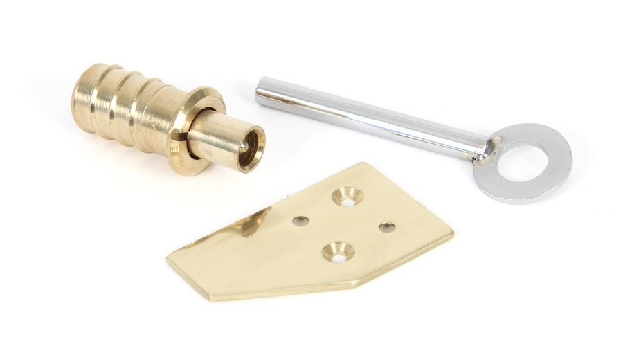 90271 - Polished Brass Key-Flush Sash Stop - FTA Image 1