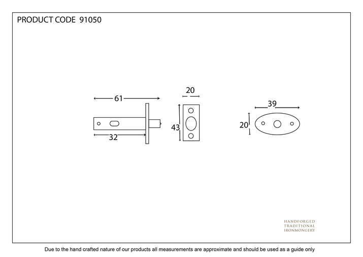 91050 - Electro Brassed Security Door Bolt - FTA Image 2