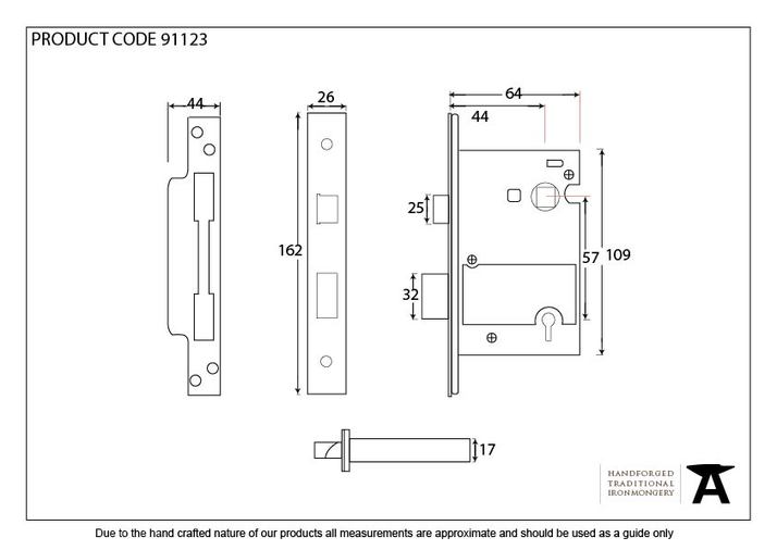 91123 - SSS 2½'' 5 Lever H/Duty BS Sash Lock KA - FTA Image 2