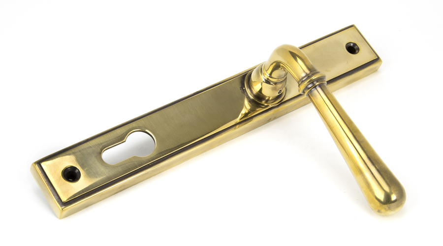91413 - Aged Brass Newbury Slimline Lever Espag. Lock Set FTA Image 2