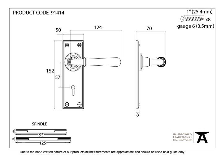91414 - Aged Brass Newbury Lever Lock Set FTA Image 2