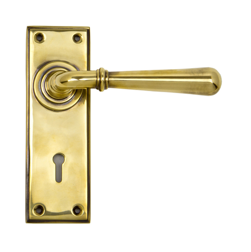 91414 - Aged Brass Newbury Lever Lock Set FTA Image 1