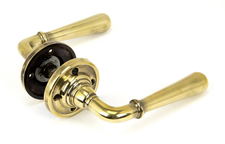 91418 - Aged Brass Newbury Lever on Rose Set FTA Image 2