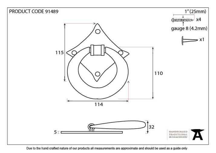 91489 - External Beeswax Ring Door Knocker - FTA Image 6