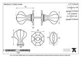 91499 - External Beeswax Large Octagonal Mortice/Rim Knob Set - FTA Image 6 Thumbnail