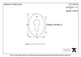 91501 - External Beeswax Oval Euro Escutcheon - FTA Image 2 Thumbnail