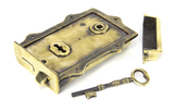 91528 - Aged Brass Davenport Rim Lock FTA Image 3 Thumbnail