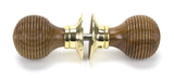 91787 - Rosewood & Polished Brass Beehive Mortice/Rim Knob Set - FTA Image 4 Thumbnail