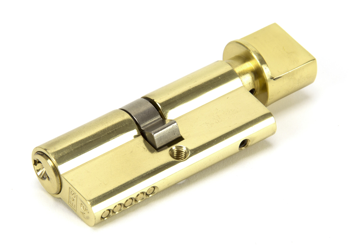 91869 - Lacquered Brass 35/35 Euro Cylinder/Thumbturn Image 1