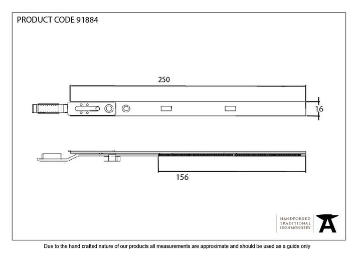 91884 - BZP 250mm Extension Piece for Espag Door Locks - FTA Image 2