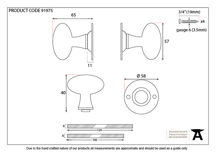 91975 - Polished Chrome Oval Mortice/Rim Knob Set - FTA Image 5