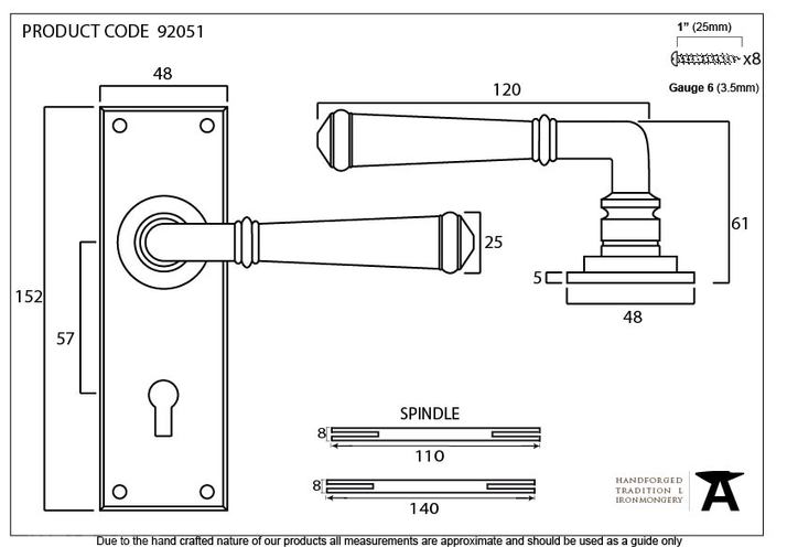 92051 - External Beeswax Regency Lever Lock Set - FTA Image 4