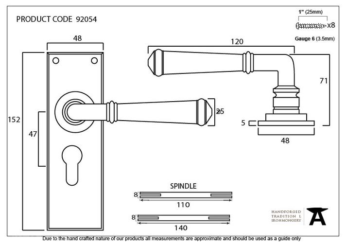92054 - External Beeswax Regency Lever Euro Lock Set - FTA Image 4