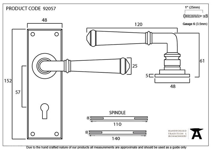 92057 - Black Regency Lever Lock Set - FTA Image 3