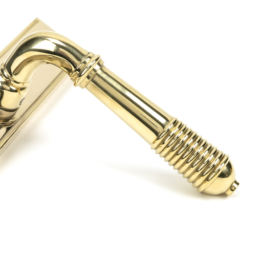 46545 - Polished Brass Reeded Slimline Lever Espag. Lock Set - FTA Image 4