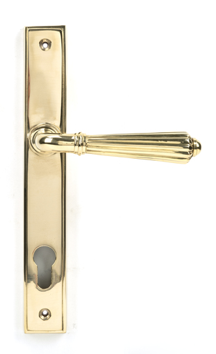 46547 - Polished Brass Hinton Slimline Lever Espag. Lock Set - FTA Image 1
