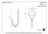 From The Anvil Beeswax Fleur-De-Lys Coat Hook 33121 Image 2 Thumbnail