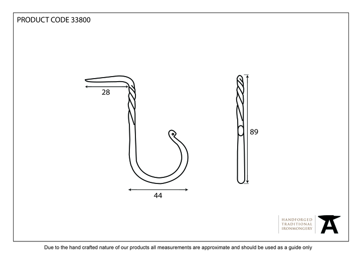 33800 - From The Anvil Pewter Cup Hook - Large - FTA Image 2