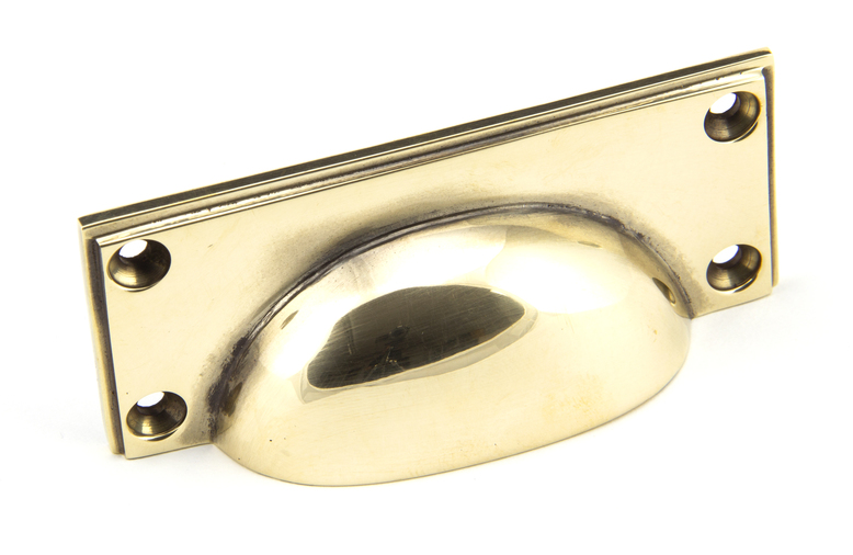45400 - From The Anvil Aged Brass Art Deco Drawer Pull - FTA Image 1