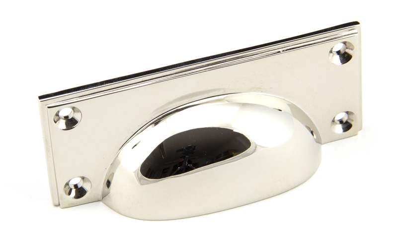 45401 - From The Anvil Polished Nickel Art Deco Drawer Pull - FTA Image 1