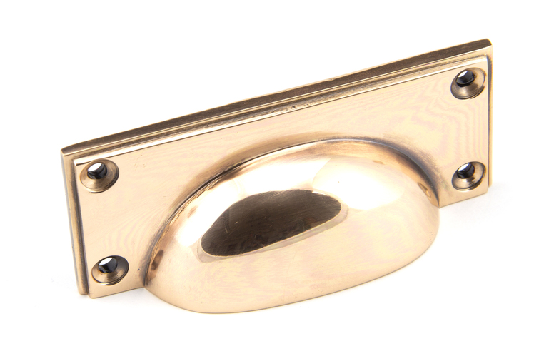 45404 - From The Anvil Polished Bronze Art Deco Drawer Pull - FTA Image 1