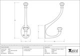 45602 - From The Anvil Pewter 7 3/4'' Hat & Coat Hook - FTA Image 3 Thumbnail