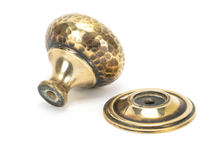 46026 - Aged Brass Hammered Mushroom Cabinet Knob 38mm FTA Image 2