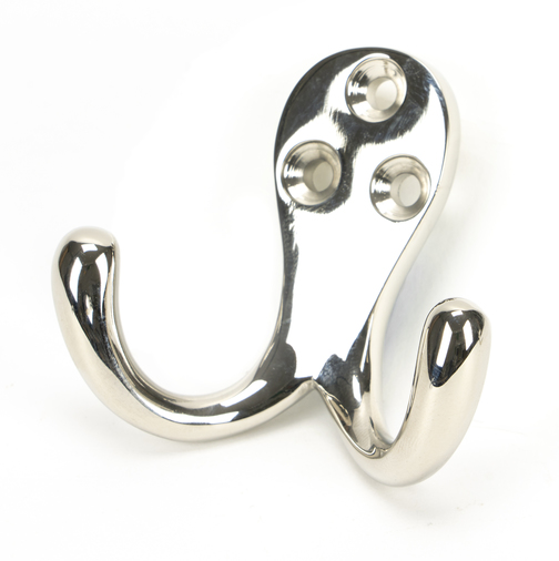 46297 - From The Anvil Polished Nickel Celtic Double Robe Hook - FTA Image 1
