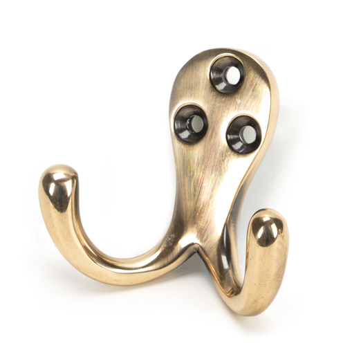 46300 - From The Anvil Polished Bronze Celtic Double Robe Hook - FTA Image 1