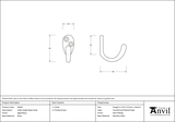 46303 - From The Anvil Aged Brass Celtic Single Robe Hook - FTA Image 2 Thumbnail