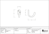 46308 - From The Anvil Polished Brass Celtic Single Robe Hook - FTA Image 2 Thumbnail