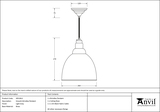 49518LG - From The Anvil Light Grey Smooth Brass Brindley Pendant - FTA Image 2 Thumbnail