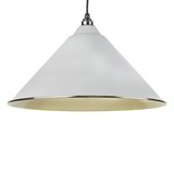 49523LG - From The Anvil Light Grey Hammered Brass Hockley Pendant - FTA Image 1 Thumbnail