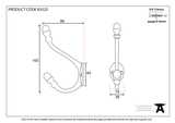 83525 - From The Anvil Polished Brass 6 1/2'' Hat & Coat Hook - FTA Image 2 Thumbnail