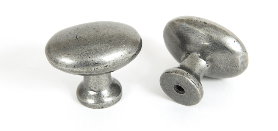83787 - From The Anvil Pewter Oval Cabinet Knob - FTA Image 1