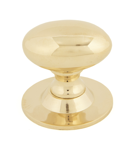 83879 - From The Anvil Polished Brass Oval Cabinet Knob 40mm - FTA Image 1
