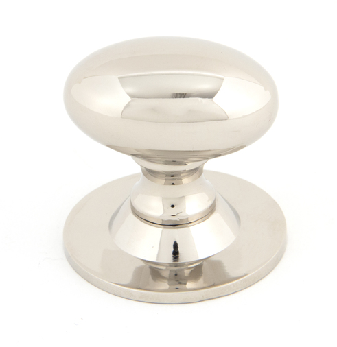 83880 - From The Anvil Polished Nickel Oval Cabinet Knob 40mm - FTA Image 1