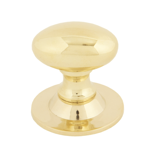 83885 - From The Anvil Polished Brass Oval Cabinet Knob 33mm - FTA Image 1