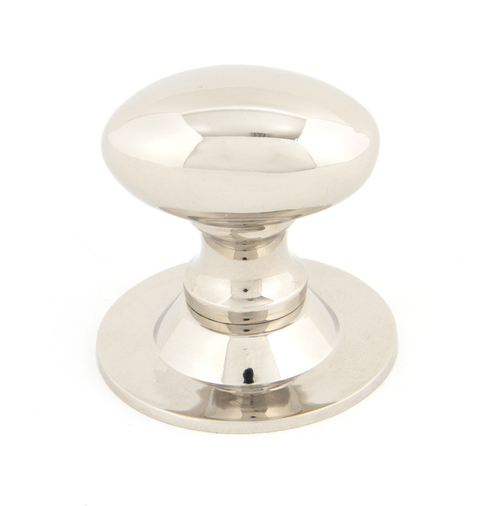 83886 - From The Anvil Polished Nickel Oval Cabinet Knob 33mm - FTA Image 1