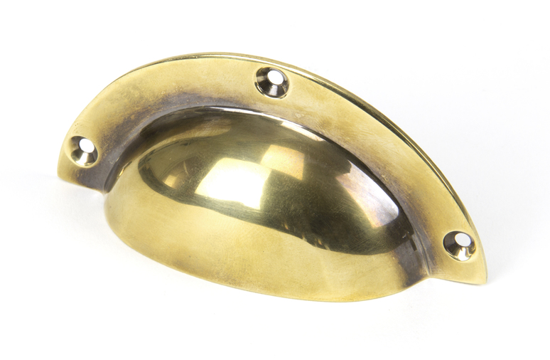 91522 - From The Anvil Aged Brass 4'' Plain Drawer Pull - FTA Image 1