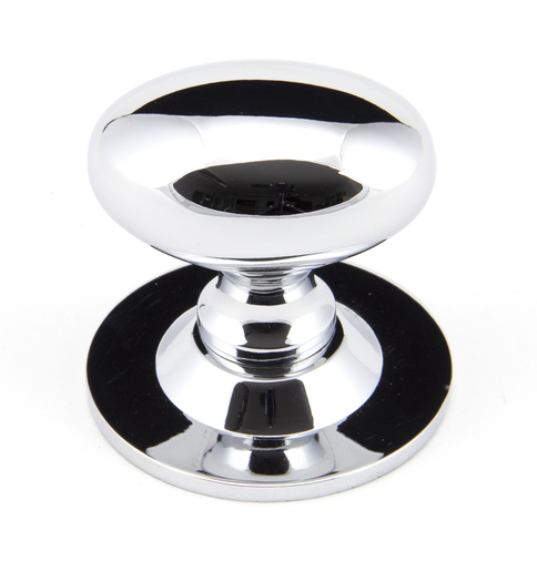 92033 - From The Anvil Polished Chrome Oval Cabinet Knob 40mm - FTA Image 1