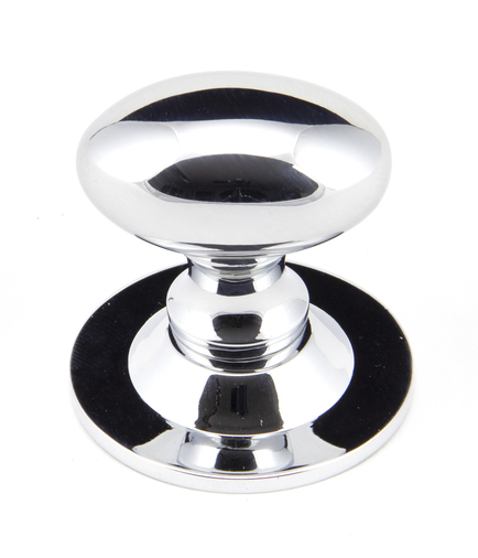 92034 - From The Anvil Polished Chrome Oval Cabinet Knob 33mm - FTA Image 1