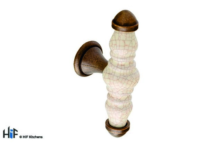 H363.88.ABB T-Handle 88mm Antiqued Brass And Bone Image 1
