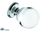 K165.30.C Knob Sphere 30mm Diameter Clear Glass With Bright Chrome Image 1 Thumbnail