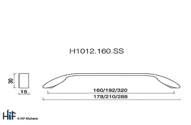 H1013.192.CH Seamer Bow Handle Polished Chrome 192mm Hole Centre Image 2