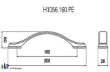H1056.160.PE Bow Handle 160mm Pewter  Image 2 Thumbnail